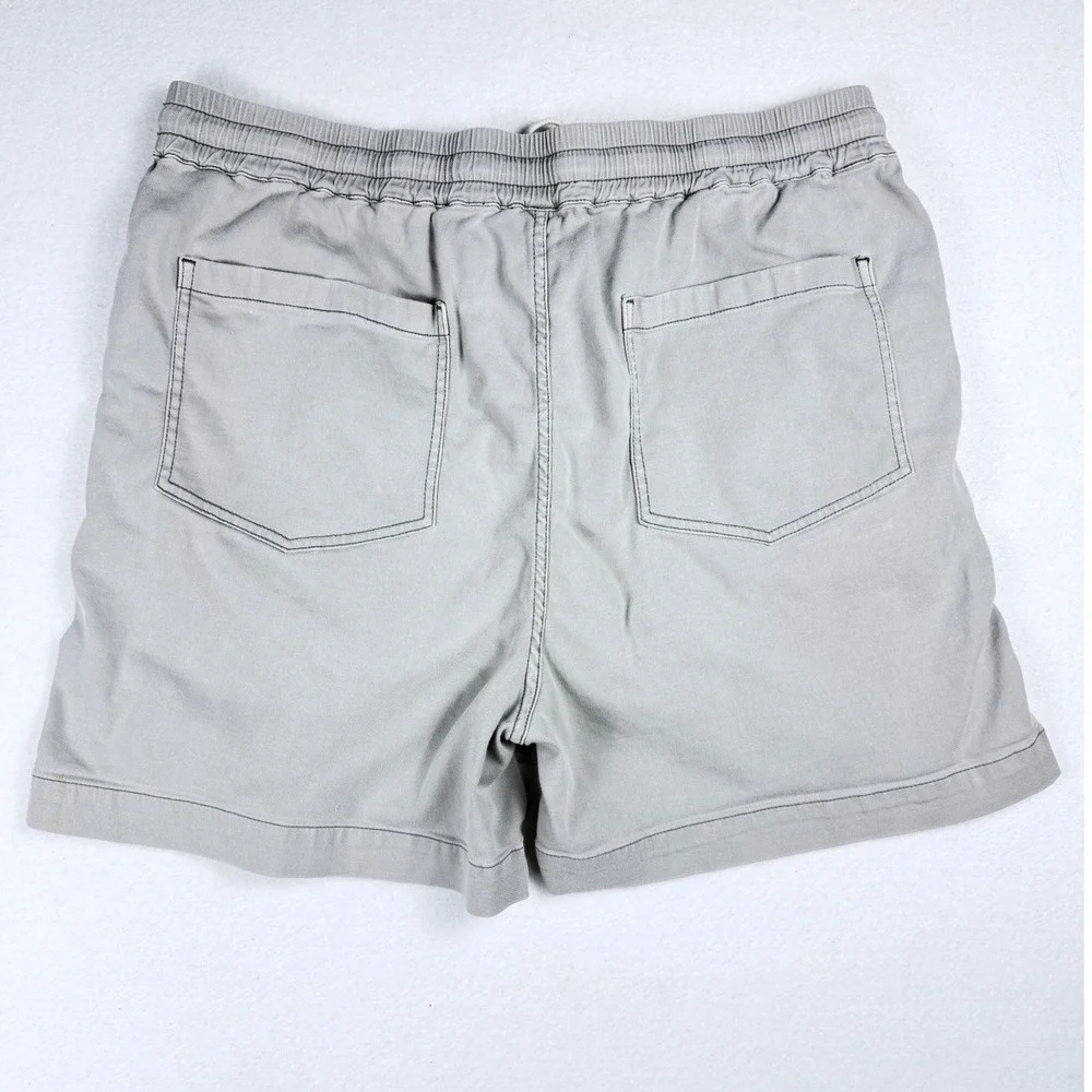 Faherty Mens Gray Organic Cotton Linen Blend Drawstring Shorts Size L 5 Inseam